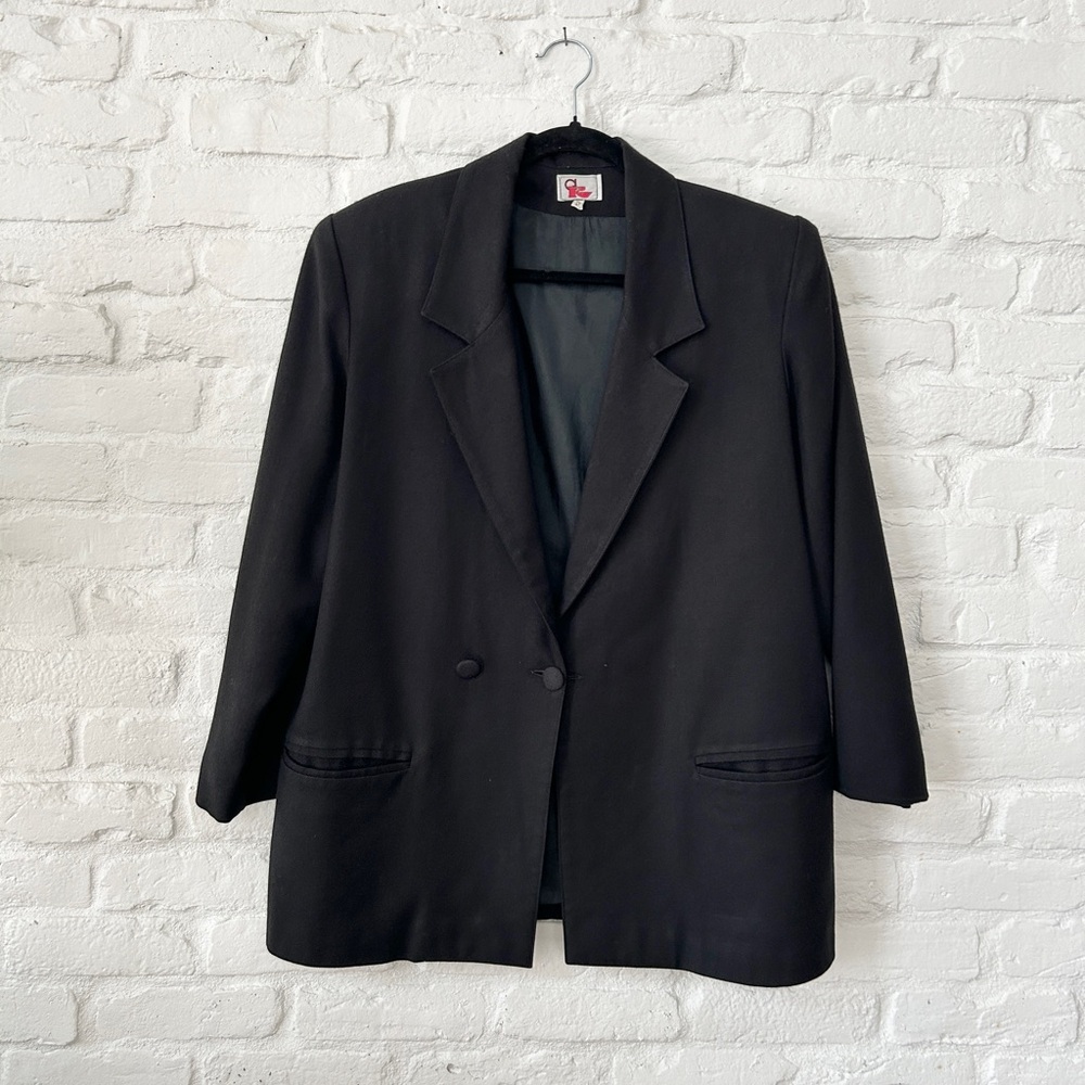 Vintage Black Oversized Classic Blazer